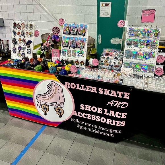 Orange crystals heart embroidered patch  Roller Skates shoelace patch shoe charm - Picture 8 of 8